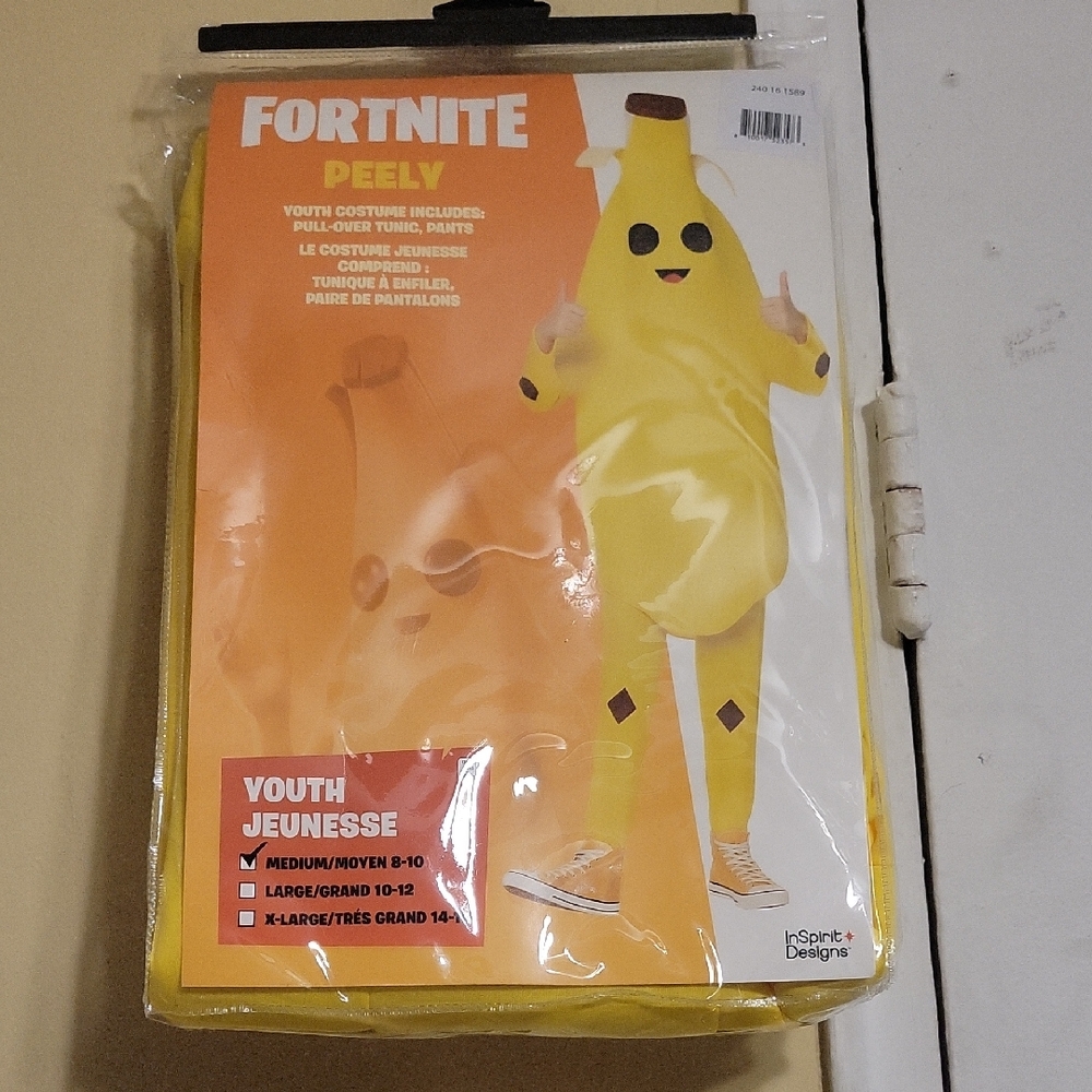 Fortnite Peely Youth Costume- Pull-over, Tunic, Pants SZ M (8-10)